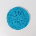 Boina de punto azul brillante para niños con textura de ochos y estilo retro - Azul