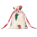 Christmas organza gift bag with festive gold swirls and red drawstring closure - Christmas Tree / 7*9cm