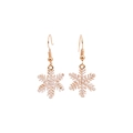 Elegant gold-tone and white enamel snowflake drop earrings for Christmas fashion - Elegant White Snowflake