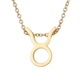 Detailed view of the Taurus zodiac sign pendant on a golden stainless steel chain - Taurus - Gold