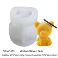 Silikonform für Eisbären mit Strickmuster für Kaffee und DIY-Dekorationen aus Wachs - Mittlerer Strickbär MC-153