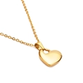 Collier avec pendentif cœur doré minimaliste et finition miroir polie sur chaîne en O - Style Doré (Sans Chaîne) (KP80866-Z)
