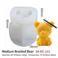 Molde de silicona de osito con textura de punto para hielo, velas y jabón artesanal - Oso de Punto Mediano MC-153