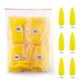 500 pieces of yellow stiletto false nail tips in clear packaging for manicures - 20 Bright Yellow