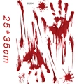Halloween bloody handprint window stickers in red finish, model SQ904, 25x35cm size - Blood Handprint Sticker (SQ904)