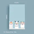 Blue alpaca cartoon sticky notes pad 60x90mm size with 50 sheets and cute animal cover - Rainbow Glasses Llama Style (SR1003-11)