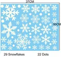 Stickers de Noël flocons bleus, ensemble de 29 flocons et 22 points, taille 37x30cm - 30*37CM 29 Flocons de neige / Blanc