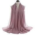 Detail view of dusty rose chiffon hijab showing breathable fabric texture and stitching - Dusty Rose