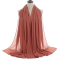 Detail of rust red chiffon hijab showing lightweight breathable fabric texture on a mannequin - Rust Red Style (YW016-58#)