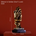 Golden Nordic Silence is Gold sculpture showing 'See No Evil' pose, height 33cm with base - Gold See No Evil - 171012