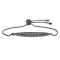 Bracciale da uomo canna di fucile con micro-pavé di zirconi e chiusura regolabile - Catena Veneziana Nera