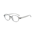 Classic round translucent grey light-blocking glasses with minimalist frame design - Transparent Grey