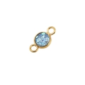 6mm gold vacuum-plated stainless steel connector with sparkling blue resin inlay - Blue Glitter (7)
