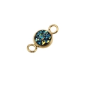 Detailed close-up of a 6mm gold vacuum-plated stainless steel star charm with two side loops - Dark Iridescent (19)