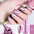 Metallic mirror nail polish in rose pink shade 08 for long-lasting glossy manicure effects - 08 Mirror Pink