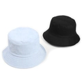 Vista dettagliata di un cappello pescatore in velluto a coste blu e cotone nero per inverno - M / Stile Reversibile in Velluto a Coste Cima Piatta / Azzurro