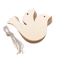 Set of decorative boxwood dove pendants with natural jute twine for festive home decor - Bird / 10 Pieces Pack