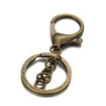 Detail of vintage bronze alloy lobster clasp with chain and split key ring hardware - Antique Bronze (With Chain)