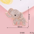 Sparkling crystal encrusted gold elephant brooch pin for DIY jewelry accessories - Gold White Elephant