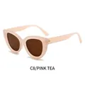 Retro cat-eye sunglasses in jelly pink frame with tea lenses, C8 variant model - Jelly Pink Frame Tea Lenses