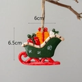Vintage green Christmas sleigh resin ornament with colorful gift boxes and snowflake detail - Green Sleigh