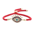 Rotes geflochtenes Evil-Eye-Armband mit Goldrahmen und bunten Zirkonsteinen - CB0071-Rotes Seil Goldrahmen Bunte Zirkonia Böser Blick