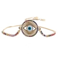 Dettaglio del bracciale placcato oro Evil Eye con zirconi cubici multicolore - Stile Malocchio con Zirconi Colorati 5