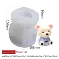 Molde de silicona de oso con textura de punto para cubitos de café y té con leche - Oso de Punto Grande MC-154