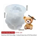 Molde de silicona de oso pequeño para cubitos de hielo y velas DIY, 55ml de capacidad - Oso con Suéter Pequeño MC-150