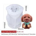 Large teddy dog silicone mold with brown 3D teddy dog resin candle model and green scarf - Large Teddy Dog