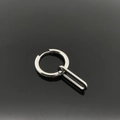 Minimalistische silberne Edelstahl-Ohrringe mit geometrischem Rechteck-Anhänger - Stil 1 (Rechteck-Anhänger)