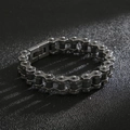 Bracciale punk in acciaio inossidabile stile catena da moto in finitura grigia - grigio scuro
