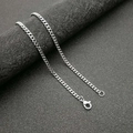 Collana a catena a maglie cubane in acciaio al titanio argento lucido con chiusura a moschettone - Catena Cubana Argentata 3mm*61cm