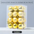 24-piece set of gold 3cm Christmas tree ornaments in various textures with clear box - 3cm Gold/24Pcs