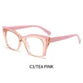 Cat eye glasses frame in tea pink and solid pink two-tone TR90 fashion design - Tea Pink