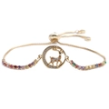 Elegante gouden rendierarmband met micro-ingelegde zirkoon en kleurrijke edelstenen - Kleurrijke Zirkoon Ketting (Hert)