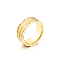 Anillo minimalista de acero titanio dorado con acabado cepillado y bordes pulidos - US 6 / Dorado