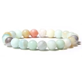Stretch bracelet with 8mm natural multi-colored turquoise and amazonite stone beads - Amazonite