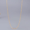 Minimalist 18K rose gold stainless steel cross chain necklace on a grey background - Polished Chain (L22) - Gold