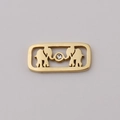 Detalle del colgante de elefante dorado cuadrado con cristal para joyería artesanal - 7x15mm / Dorado