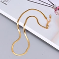 Minimalistische 18K gouden slangenhalsketting met karabijnsluiting en verstelbare schakel - Platte Slangenketting (L38) - Goud