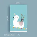 Blue alpaca cactus sticky notes notepad 50 sheets for office students 60x90mm - Cactus Blue Llama Style (SR1003-5)