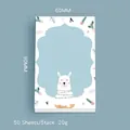 Cute alpaca cartoon notepad with 50 sheets and a creative blue border design - Cloud Llama Style (SR1003-2)