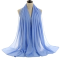 Sky blue breathable pearl chiffon hijab shawl for women with soft lightweight texture - Baby Blue