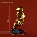 Modern abstract sculpture Silence is Gold in flowing gold finish, 30.5cm tall - 16324 Streamer Gold