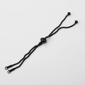 Bracelet réglable en chaîne boîte noire avec perle coulissante ronde en acier inoxydable - Noir