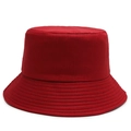 Classic red cotton bucket hat in a minimalist flat top design with reinforced brim - One Size / Burgundy