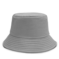 Classic plain grey cotton twill bucket hat with reinforced stitched brim for women - One Size / Gray