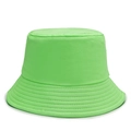Minimalist lime green cotton canvas bucket hat for women with reinforced stitched brim - One Size / Neon Green