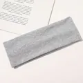 Detailed texture of light grey ribbed knit headband for yoga and daily use - Light Gray